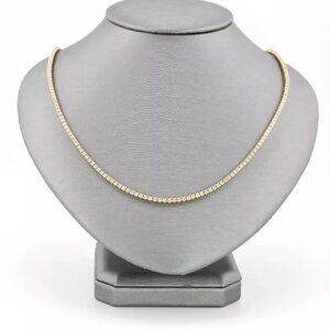 14KT Yellow Gold Diamond Tennis Necklace 7.50 ct
